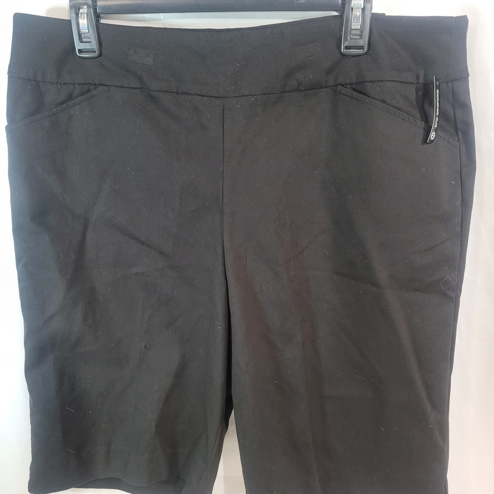 womens, studio works, slip on false pocket, black size 16 Bermuda shorts, nwt